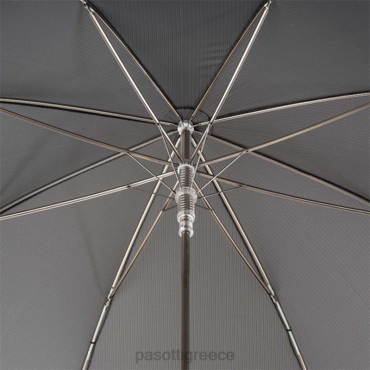 ομπρέλα | PASOTTI 478 6768-7 pu - κομψή γκρι ομπρέλα δερμάτινη λαβή 2N6B870 άνδρες